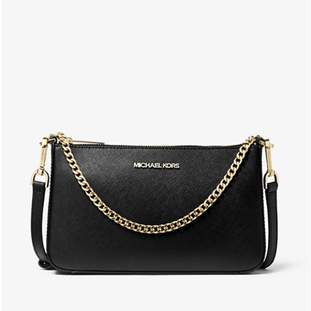 Michael Kors Black Jetset Mini Crossbody bag Saffiano Leather New